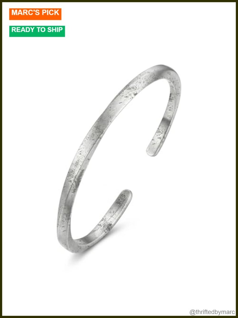 925 Sterling Silver Twisted Cuff Bracelet Adjustable Open Cuff Bangle